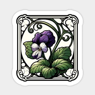 Art Nouveau violet February Birth month Flower Sticker